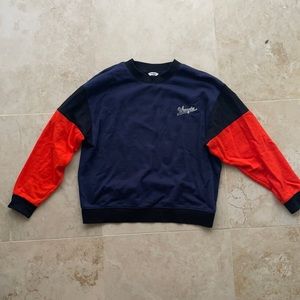 Wrangler High Rib Retro Sweatshirt - color block crew neck